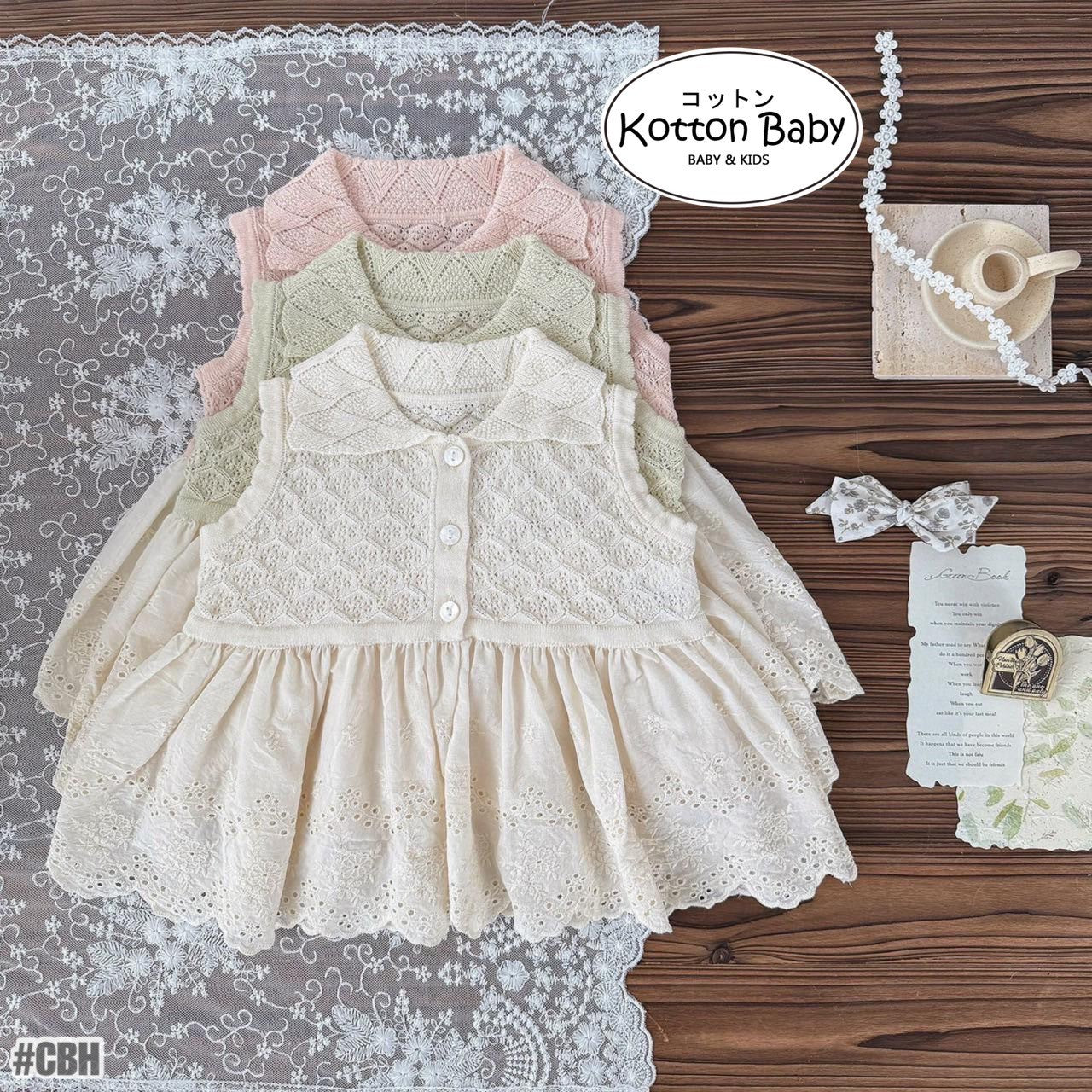 0-4 Thn | DRESS ATASAN BAJU KNIT RAJUT BAYI PAKAIAN ANAK PEREMPUAN CATALOG CTML CBH