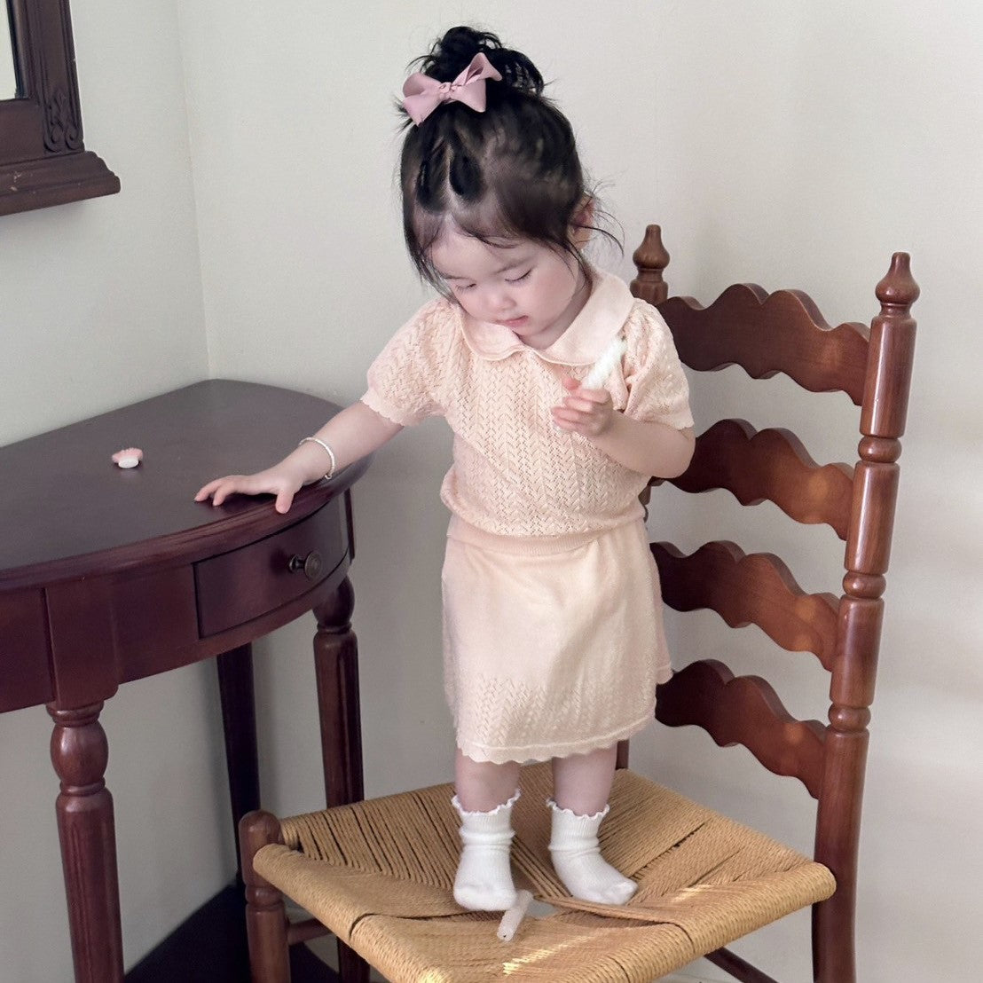 0-4 Thn | SETELAN BAJU + CELANA SET ATASAN KNIT BAYI ANAK PEREMPUAN BAJU PAKAIAN ANAK Catalog CTML CAX