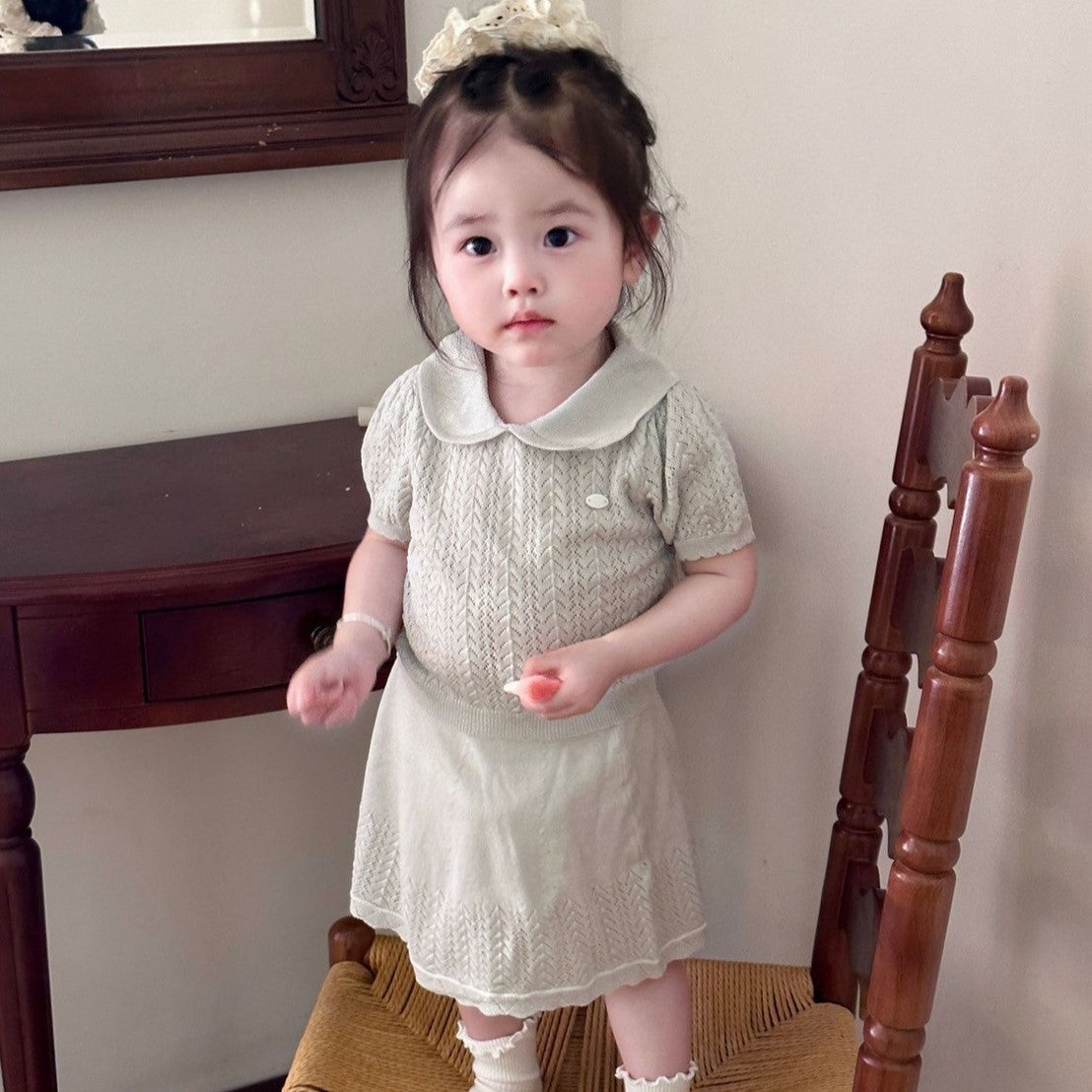 0-4 Thn | SETELAN BAJU + CELANA SET ATASAN KNIT BAYI ANAK PEREMPUAN BAJU PAKAIAN ANAK Catalog CTML CAX