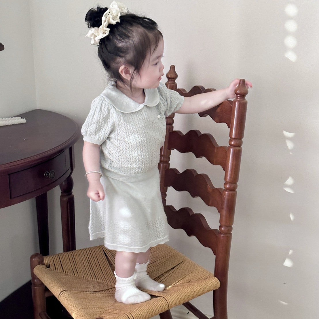 0-4 Thn | SETELAN BAJU + CELANA SET ATASAN KNIT BAYI ANAK PEREMPUAN BAJU PAKAIAN ANAK Catalog CTML CAX