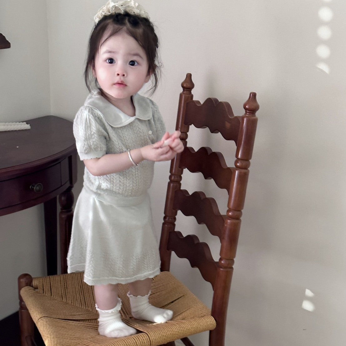 0-4 Thn | SETELAN BAJU + CELANA SET ATASAN KNIT BAYI ANAK PEREMPUAN BAJU PAKAIAN ANAK Catalog CTML CAX