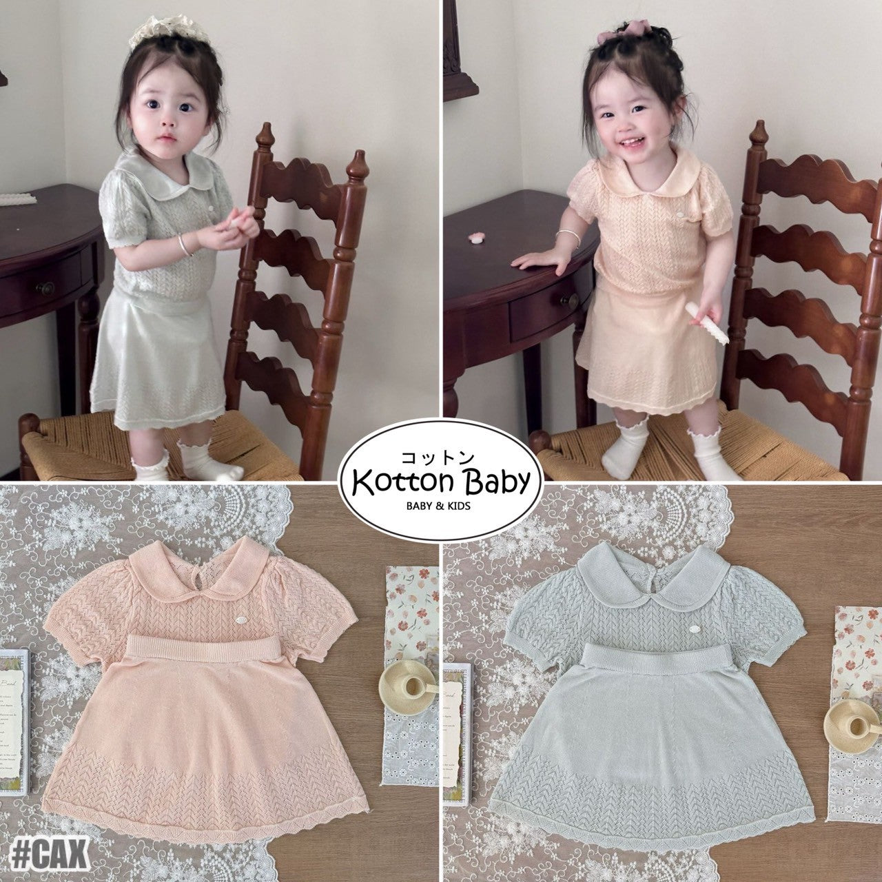 0-4 Thn | SETELAN BAJU + CELANA SET ATASAN KNIT BAYI ANAK PEREMPUAN BAJU PAKAIAN ANAK Catalog CTML CAX