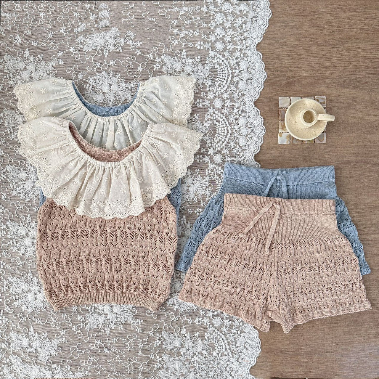 0-4 Thn | SETELAN BAJU + CELANA SET ATASAN KNIT BAYI ANAK PEREMPUAN BAJU PAKAIAN ANAK Catalog CTML CAZ