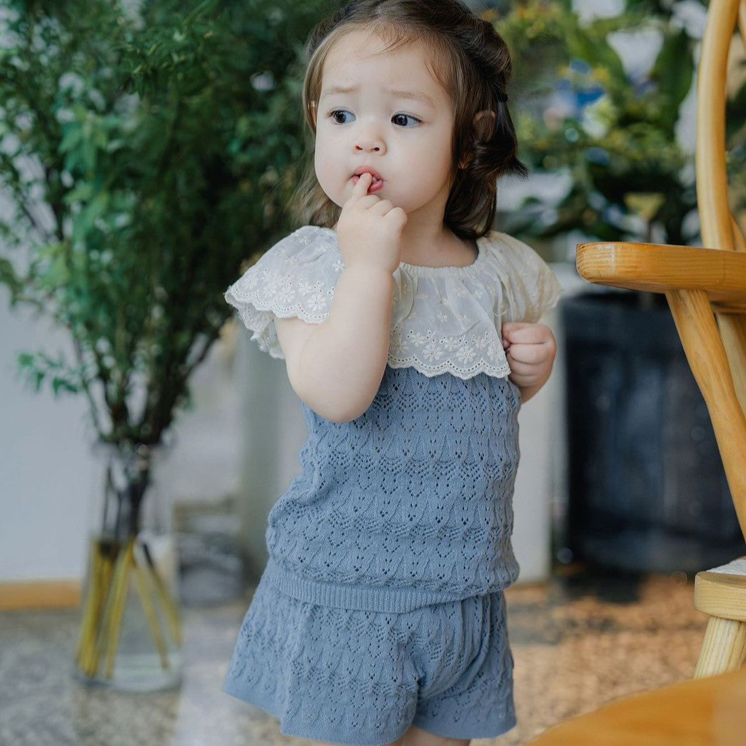 0-4 Thn | SETELAN BAJU + CELANA SET ATASAN KNIT BAYI ANAK PEREMPUAN BAJU PAKAIAN ANAK Catalog CTML CAZ