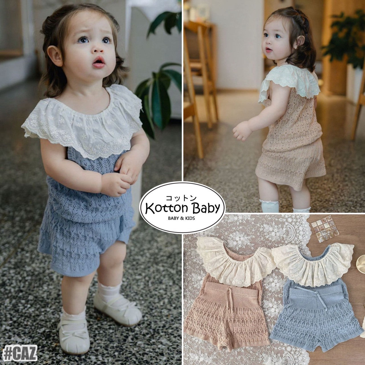 0-4 Thn | SETELAN BAJU + CELANA SET ATASAN KNIT BAYI ANAK PEREMPUAN BAJU PAKAIAN ANAK Catalog CTML CAZ