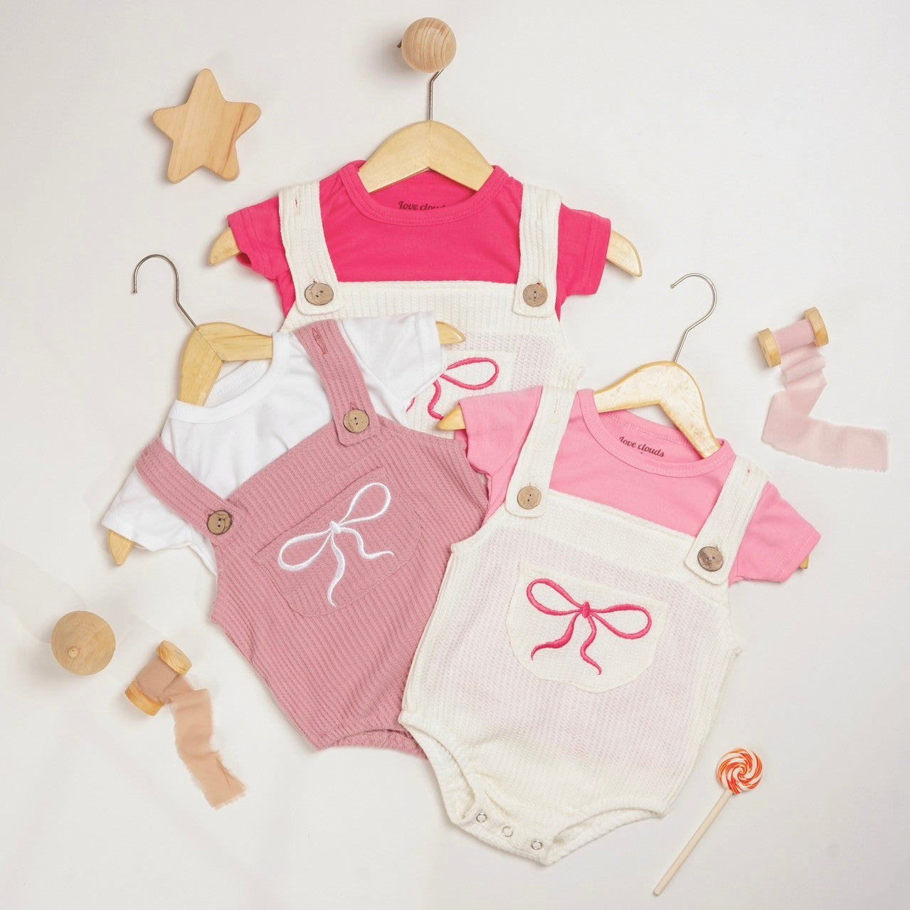 TINYME 0-18 bln || Set Jumpsuit Overall + Kaos  Celana Kodok Gantung Luaran Anak Bayi Catalog TMTM CARROL