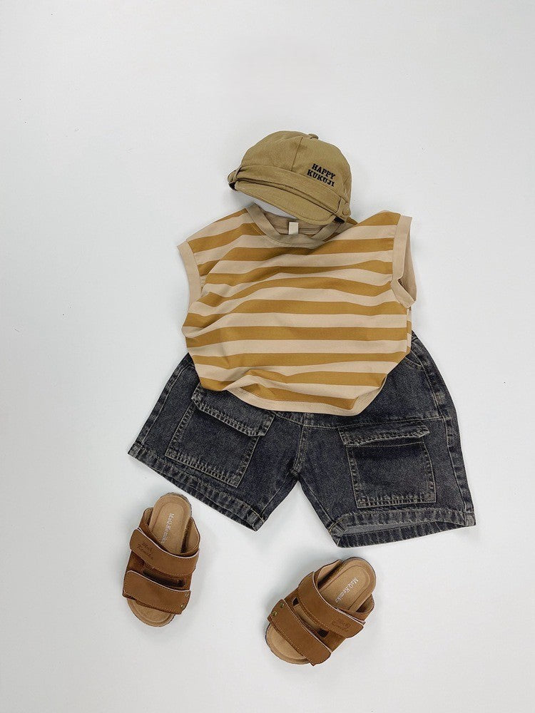 1-5thn | Tshirt Kaos Korea Basic Oblong Kutang Anak Laki-laki Pakaian Bayi KQHZ catalog KAQ