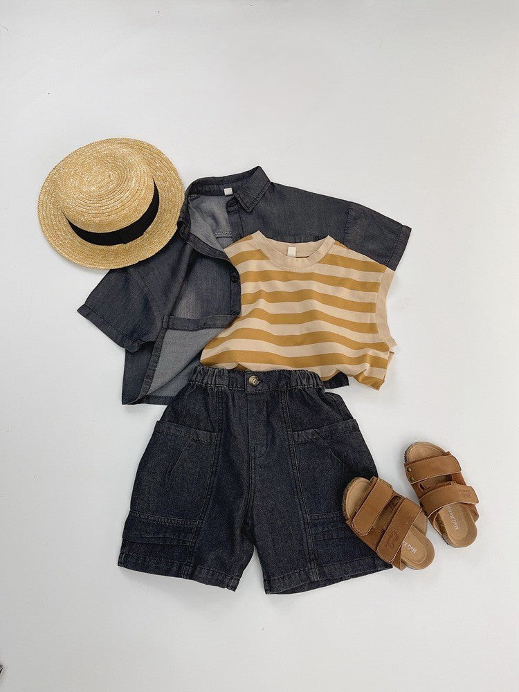 1-5thn | Tshirt Kaos Korea Basic Oblong Kutang Anak Laki-laki Pakaian Bayi KQHZ catalog KAQ