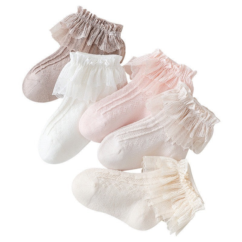 0-5 thn | KAOS KAKI RUFFLE BAYI ANAK IMPOR NEWBORN SOCKS PEREMPUAN Catalog QN QDA