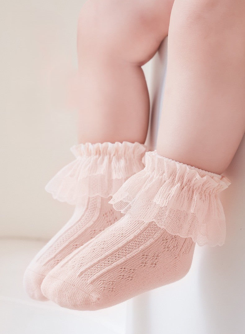 0-5 thn | KAOS KAKI RUFFLE BAYI ANAK IMPOR NEWBORN SOCKS PEREMPUAN Catalog QN QDA