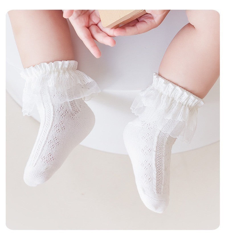 0-5 thn | KAOS KAKI RUFFLE BAYI ANAK IMPOR NEWBORN SOCKS PEREMPUAN Catalog QN QDA
