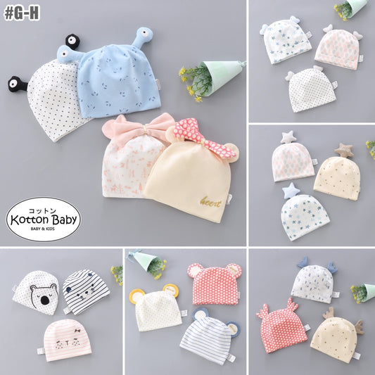0-3 bln || Topi Bayi Newborn Kupluk Karakter Lucu Emen Anak Impor NMD Catalog G H
