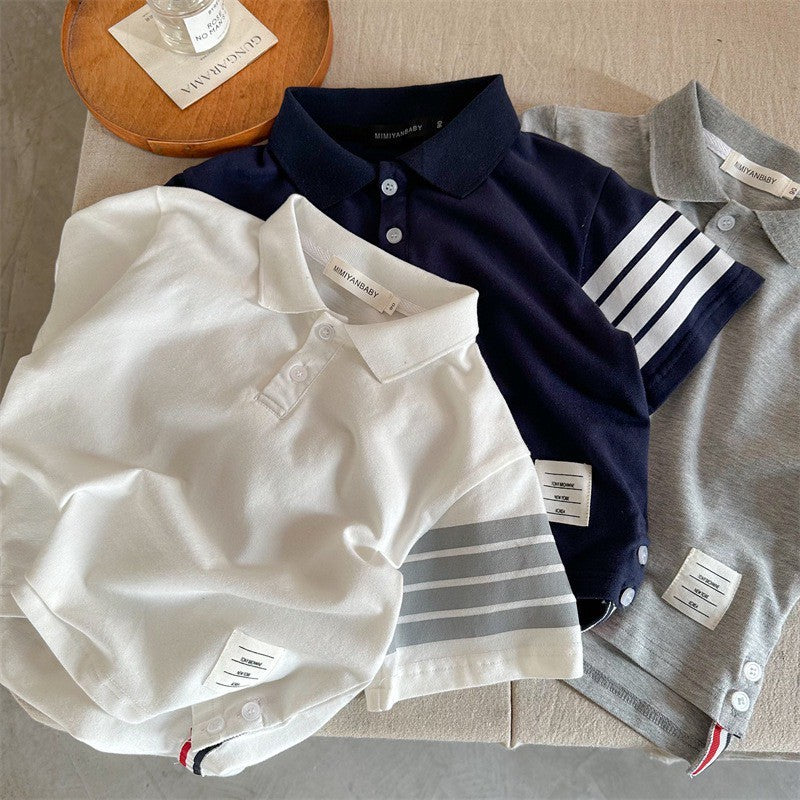 2-6thn | Tshirt Kaos Korea Basic Lengan Pendek kerah Anak Laki-laki Pakaian Bayi TXY catalog XBK