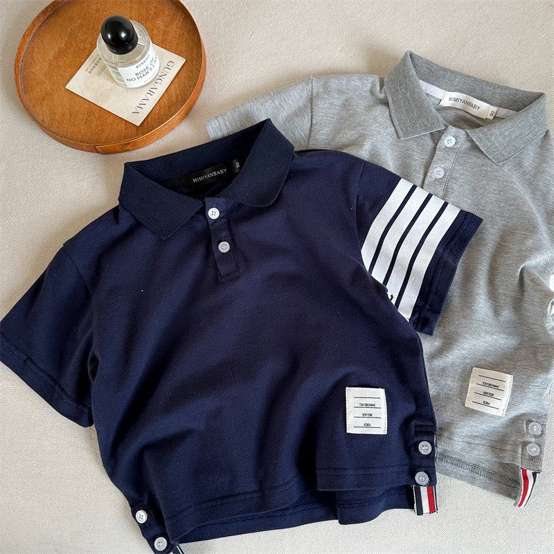 2-6thn | Tshirt Kaos Korea Basic Lengan Pendek kerah Anak Laki-laki Pakaian Bayi TXY catalog XBK