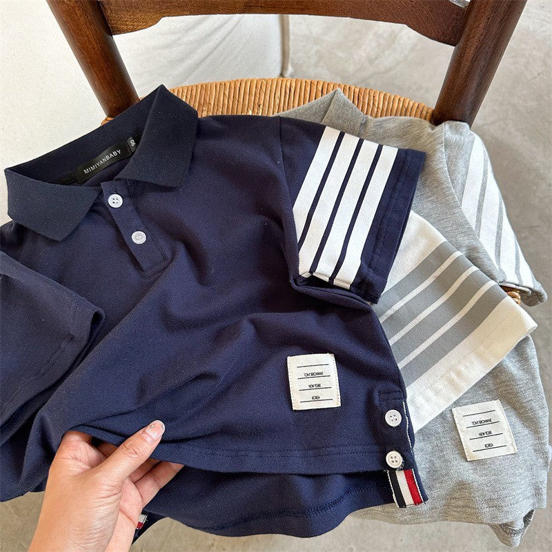 2-6thn | Tshirt Kaos Korea Basic Lengan Pendek kerah Anak Laki-laki Pakaian Bayi TXY catalog XBK