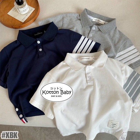 2-6thn | Tshirt Kaos Korea Basic Lengan Pendek kerah Anak Laki-laki Pakaian Bayi TXY catalog XBK