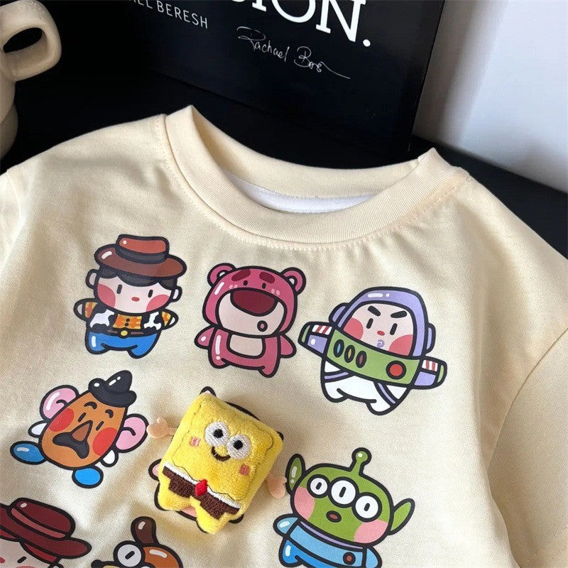 2-6thn | Tshirt Kaos Korea Basic Lengan Pendek Oblong karakter Anak Laki-laki Pakaian Bayi TXY catalog XBH