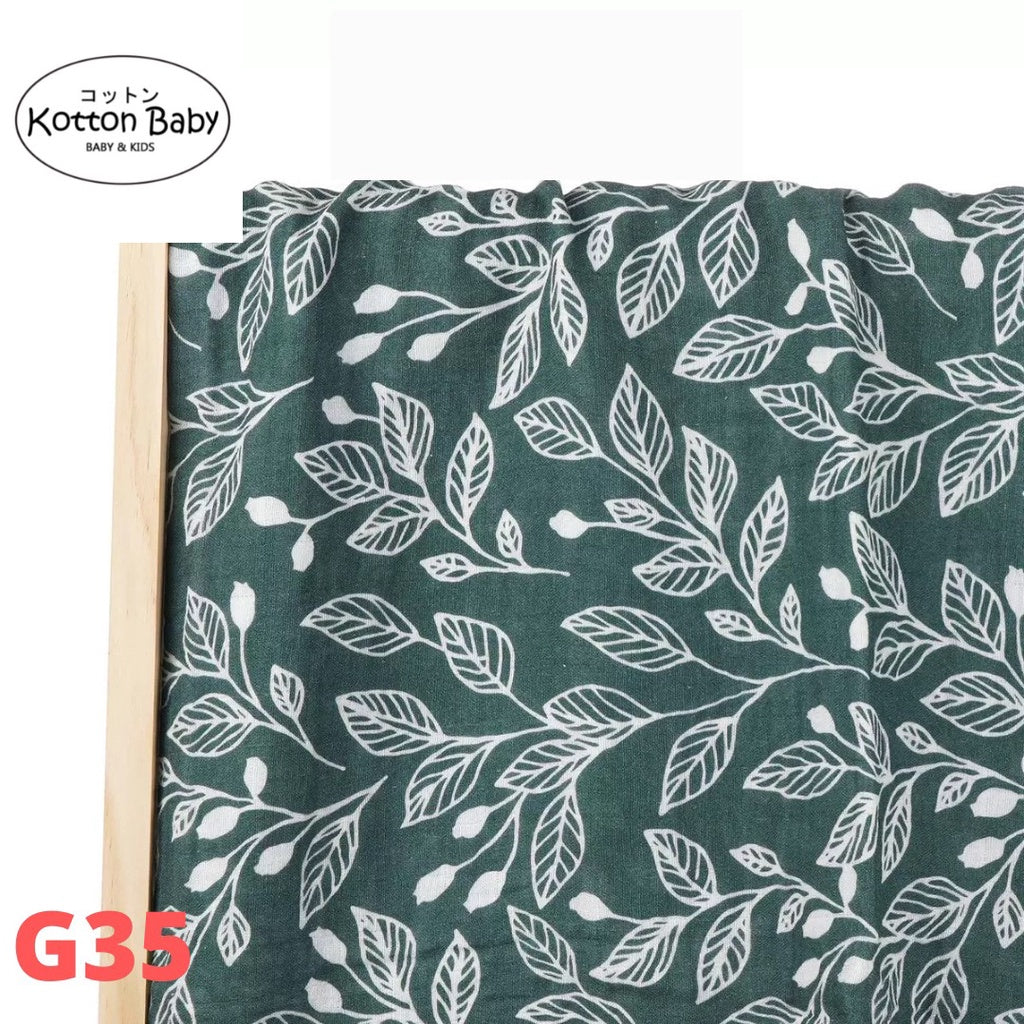 (120x110cm) Kain Bedong Muslin Bayi | Baby Swaddle Muslin Bamboo | Selimut Bayi Catalog G