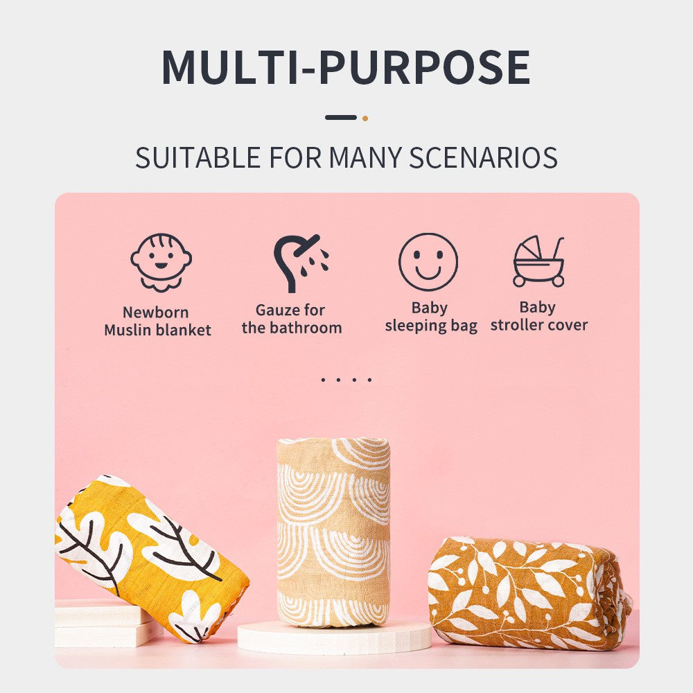 (120x110cm) Kain Bedong Muslin Bayi | Baby Swaddle Muslin Bamboo | Selimut Bayi Catalog G