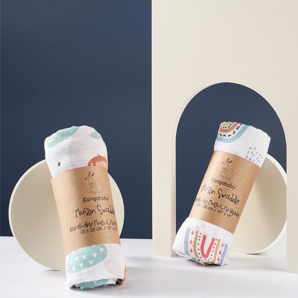 (120x110cm) Kain Bedong Muslin Bayi | Baby Swaddle Muslin Bamboo | Selimut Bayi Catalog G