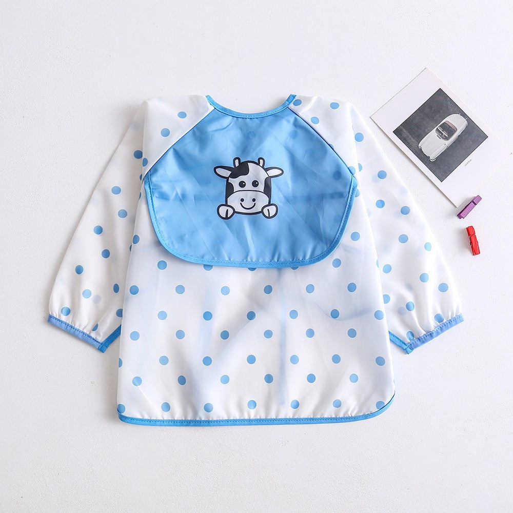 BIB BAYI BAJU BLW LENGAN PANJANG / BABY SILICONE CELEMEK MAKAN MPASI / SLABBER / TATAKAN AIR LIUR DQIN DA catalog