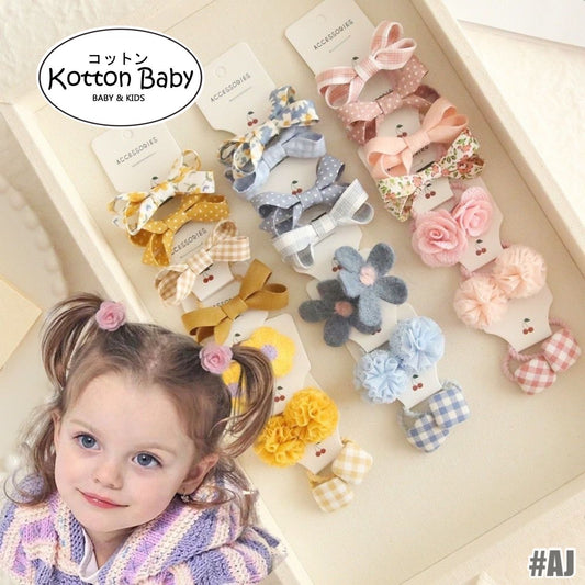 (5psg) Set Ikat rambut | Pita Karet Rambut | bayi anak import perempuan aksesoris catalog ATSP AJ