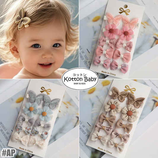 (isi 5psg) Set Jepitan rambut | Pita Rambut | bayi anak bunga import perempuan aksesoris catalog ATSP AP