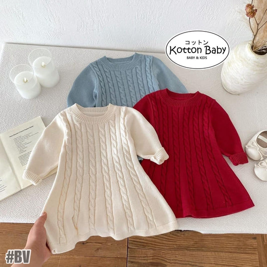 1-5thn | DRESS RUFFLE RAJUT BAJU PAKAIAN ANAK PEREMPUAN Catalog ZHBB BV