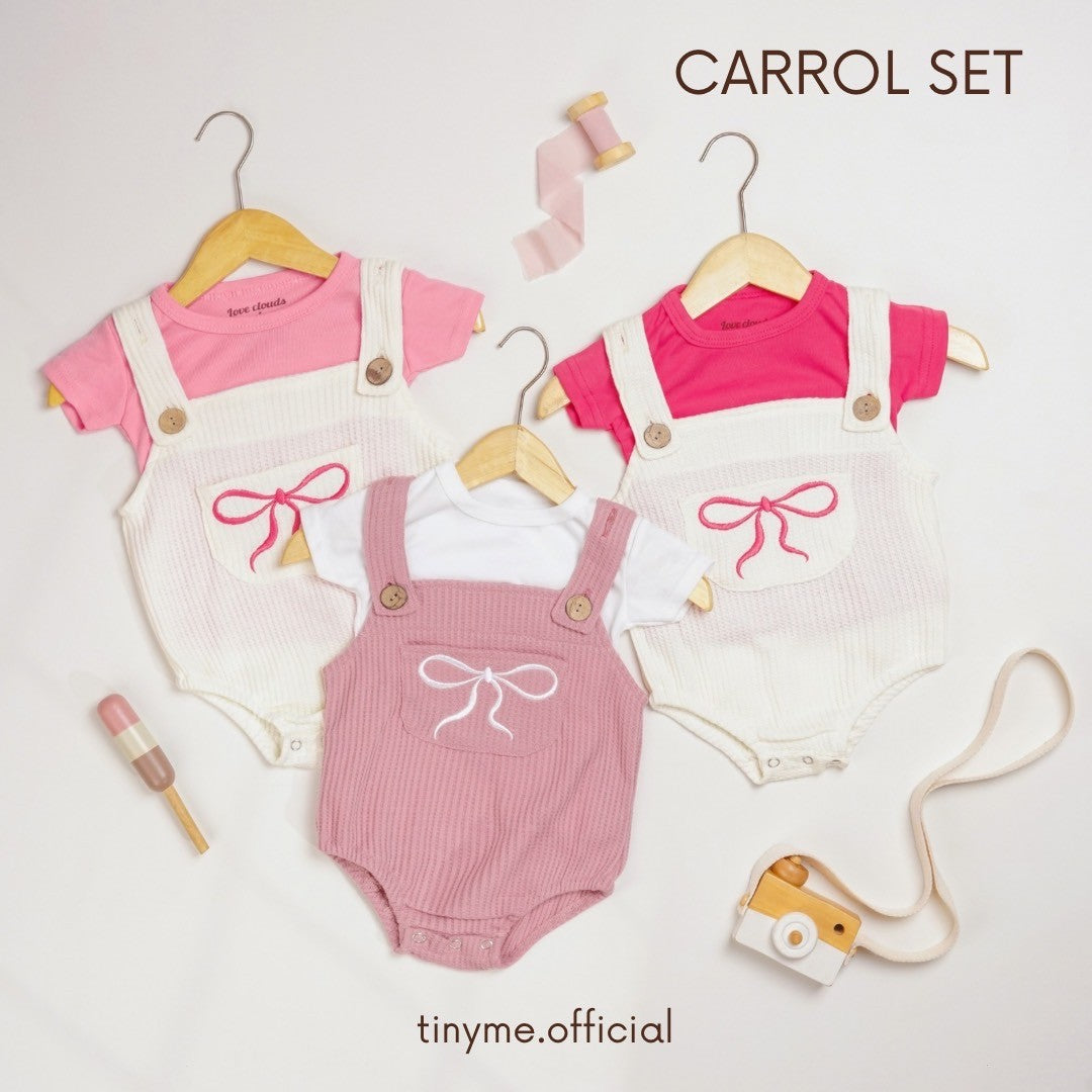 TINYME 0-18 bln || Set Jumpsuit Overall + Kaos  Celana Kodok Gantung Luaran Anak Bayi Catalog TMTM CARROL