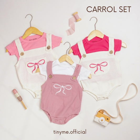 TINYME 0-18 bln || Set Jumpsuit Overall + Kaos  Celana Kodok Gantung Luaran Anak Bayi Catalog TMTM CARROL