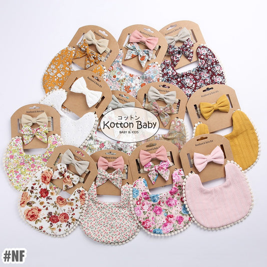2 BANDANA + 1 BIB | SLABBER PITA HEADBAND BAYI SET CELEMEK TATAKAN LIUR ANAK catalog QUIN NF