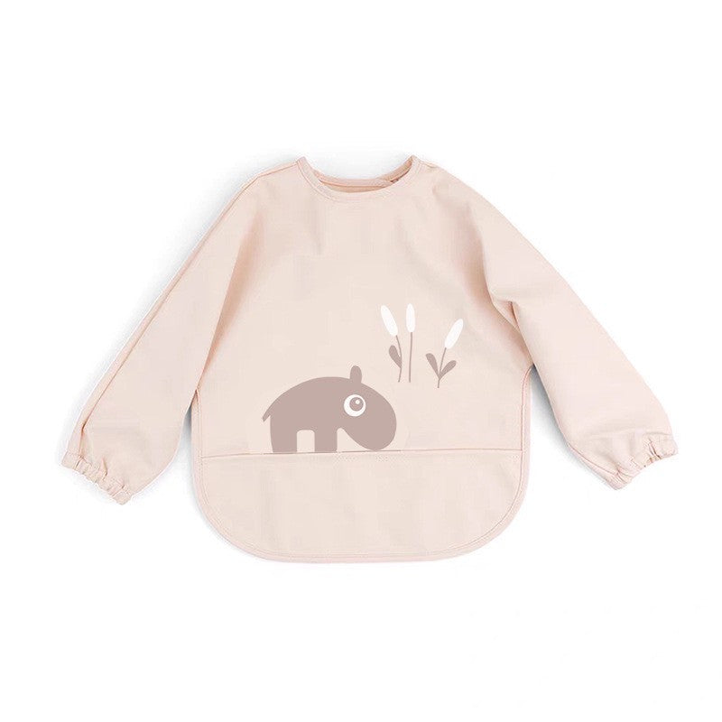 BIB BAYI BAJU BLW LENGAN PANJANG / BABY SILICONE CELEMEK MAKAN MPASI / SLABBER / TATAKAN AIR LIUR CATALOG DQIN DAi