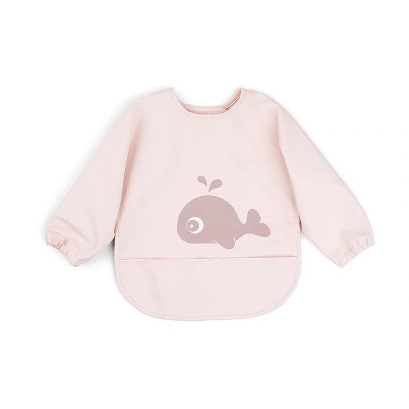 BIB BAYI BAJU BLW LENGAN PANJANG / BABY SILICONE CELEMEK MAKAN MPASI / SLABBER / TATAKAN AIR LIUR CATALOG DQIN DAi