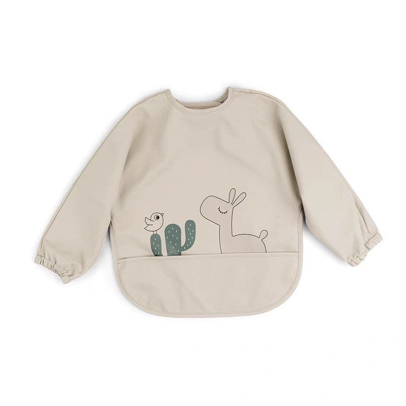 BIB BAYI BAJU BLW LENGAN PANJANG / BABY SILICONE CELEMEK MAKAN MPASI / SLABBER / TATAKAN AIR LIUR CATALOG DQIN DAi