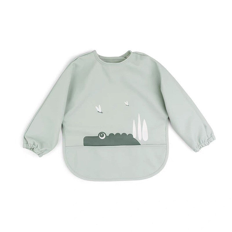 BIB BAYI BAJU BLW LENGAN PANJANG / BABY SILICONE CELEMEK MAKAN MPASI / SLABBER / TATAKAN AIR LIUR CATALOG DQIN DAi