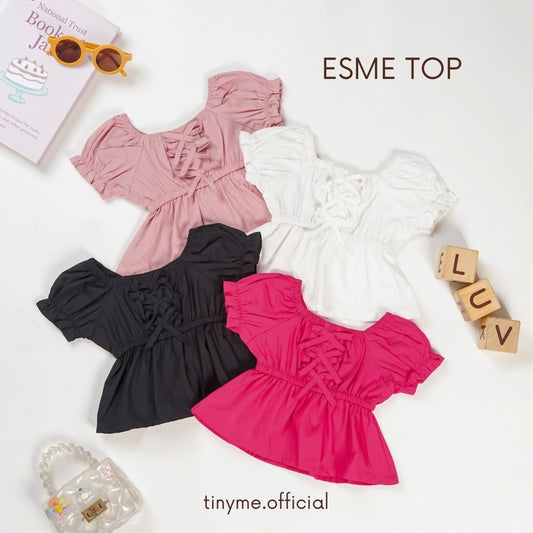 TINYME 0-4 thn || ATASAN PEPLUM TOP KAOS BAYI ANAK CASUAL catalog TMTM ESME