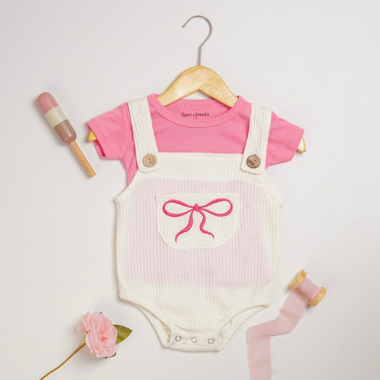 TINYME 0-18 bln || Set Jumpsuit Overall + Kaos  Celana Kodok Gantung Luaran Anak Bayi Catalog TMTM CARROL