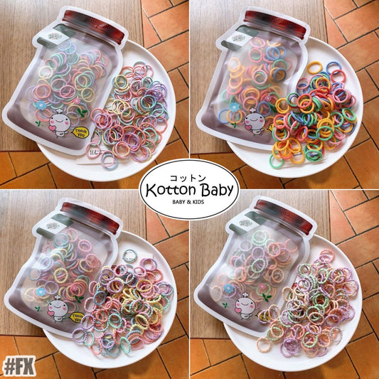 ((1 Box) Set Ikat rambut | Pita Karet Rambut | bayi anak import perempuan aksesoris catalog JYRF FX