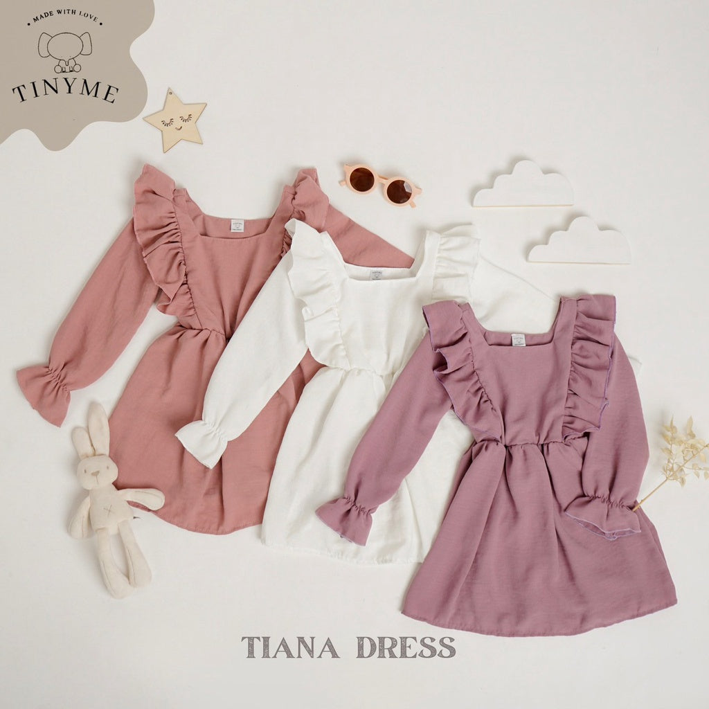 TINYME 1-4thn | DRESS BAYI ANAK BASIC CASUAL PESTA ELEGAN FORMAL PEREMPUAN catalog TMTM TIANA
