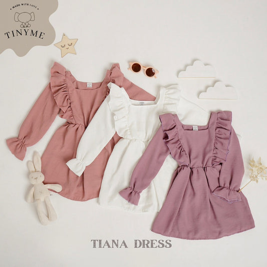 TINYME 1-4thn | DRESS BAYI ANAK BASIC CASUAL PESTA ELEGAN FORMAL PEREMPUAN catalog TMTM TIANA