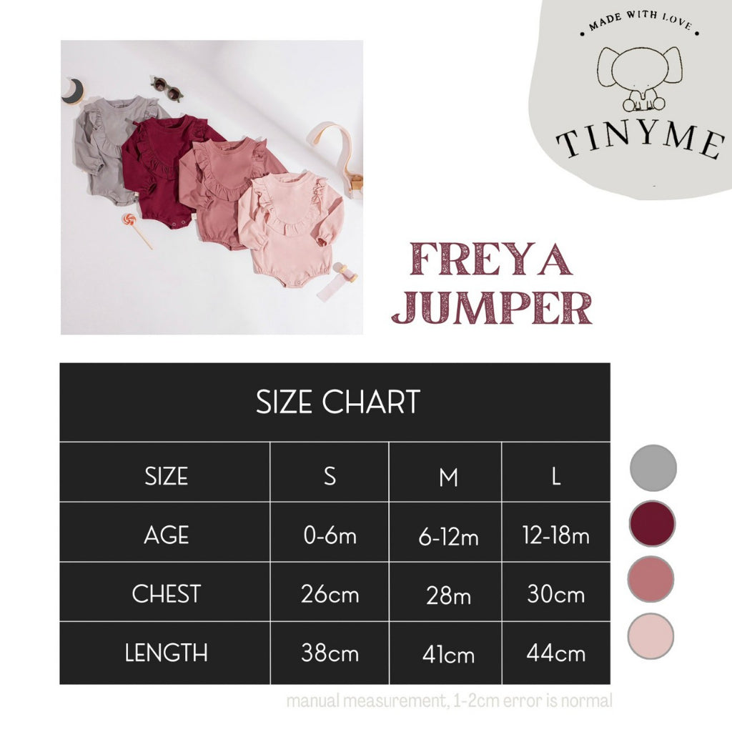 TINYME 0-18bln JUMPER RUFFLE BASIC BAYI | JUMPSUIT ROMPER BAJU PAKAIAN ANAK BABY catalog TMTM FREYA
