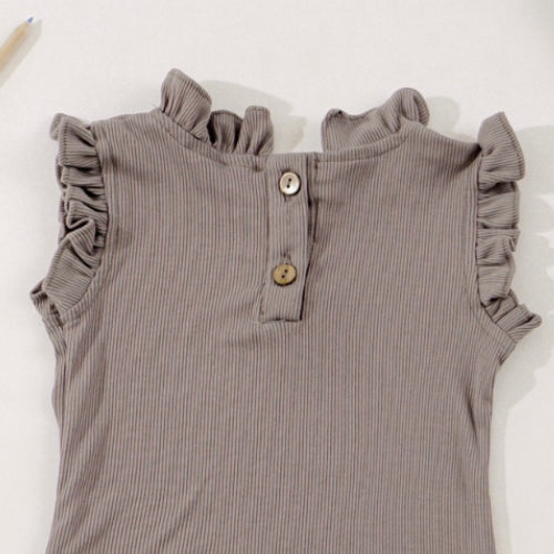 TINYME || (free bandana) 0-18bln JUMPER RUFFLE BASIC BAYI | JUMPSUIT ROMPER BAJU ANAK  catalog TMTM ELENA