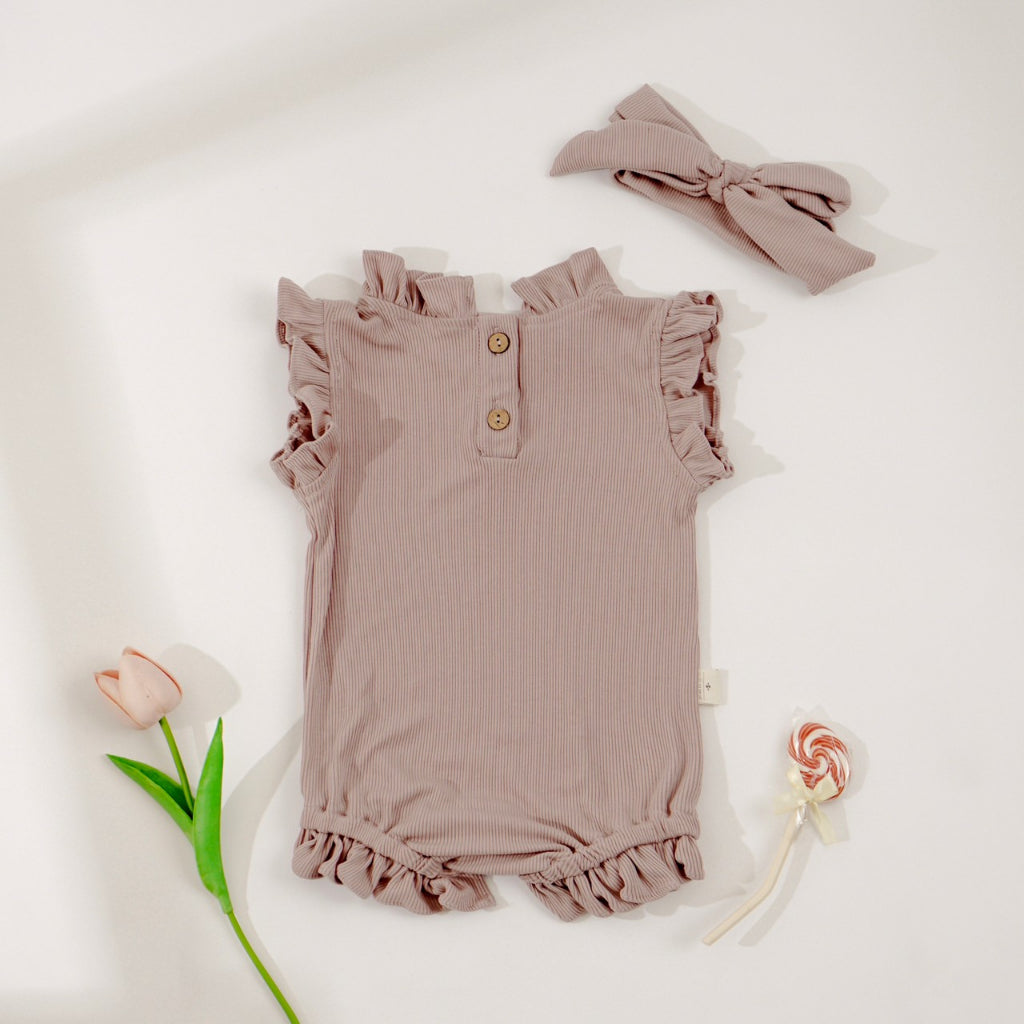 TINYME || (free bandana) 0-18bln JUMPER RUFFLE BASIC BAYI | JUMPSUIT ROMPER BAJU ANAK  catalog TMTM ELENA