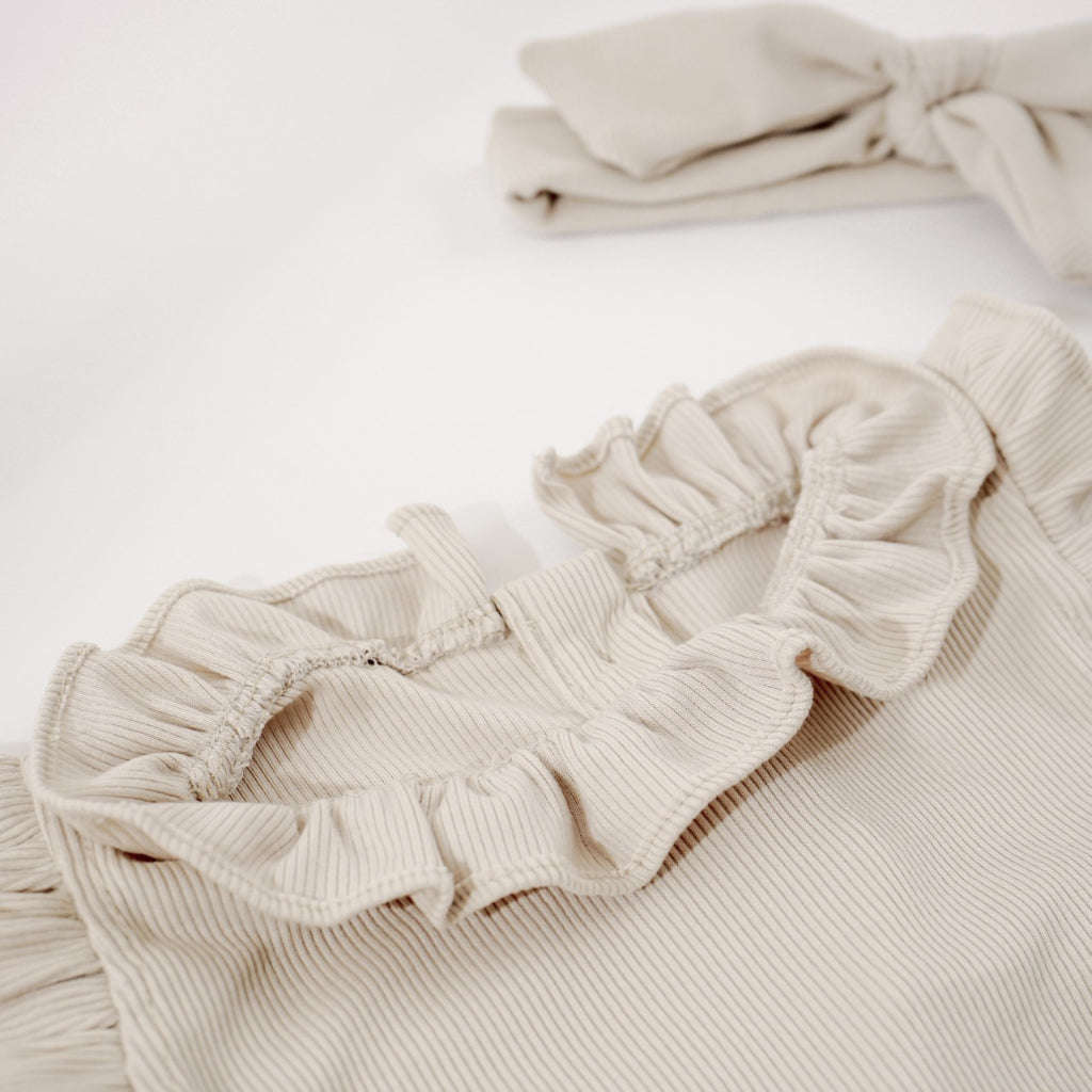 TINYME || (free bandana) 0-18bln JUMPER RUFFLE BASIC BAYI | JUMPSUIT ROMPER BAJU ANAK  catalog TMTM ELENA