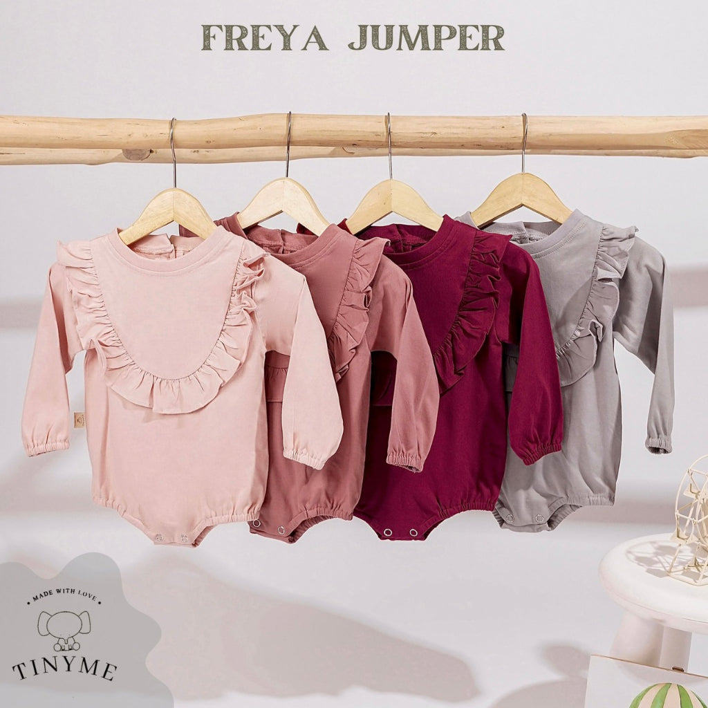 TINYME 0-18bln JUMPER RUFFLE BASIC BAYI | JUMPSUIT ROMPER BAJU PAKAIAN ANAK BABY catalog TMTM FREYA