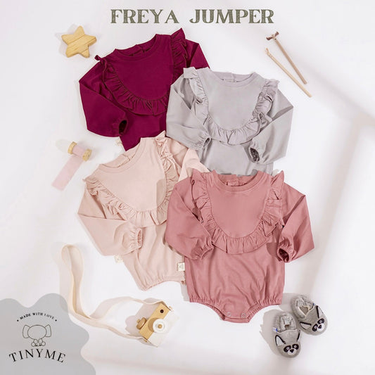 TINYME 0-18bln JUMPER RUFFLE BASIC BAYI | JUMPSUIT ROMPER BAJU PAKAIAN ANAK BABY catalog TMTM FREYA