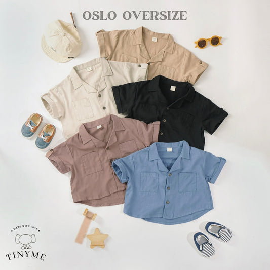TINYME 1-4thn | Kemeja Oversize Unisex Baju Anak Atasan Formal Bayi  catalog TMTM OSLO