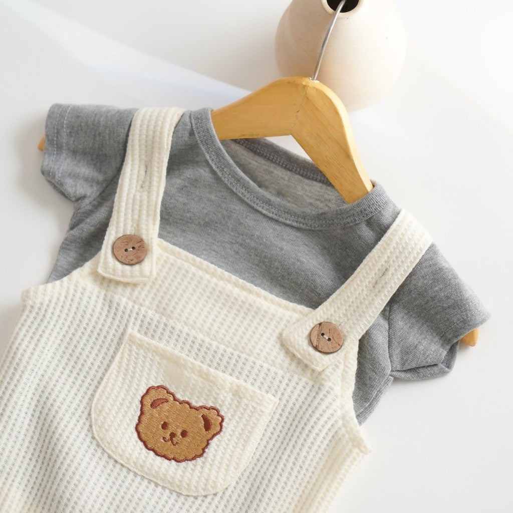 TINYME 0-18 bln || Set Jumpsuit Overall + Kaos  Celana Kodok Gantung Luaran Anak Bayi Catalog TMTM TAYLOR