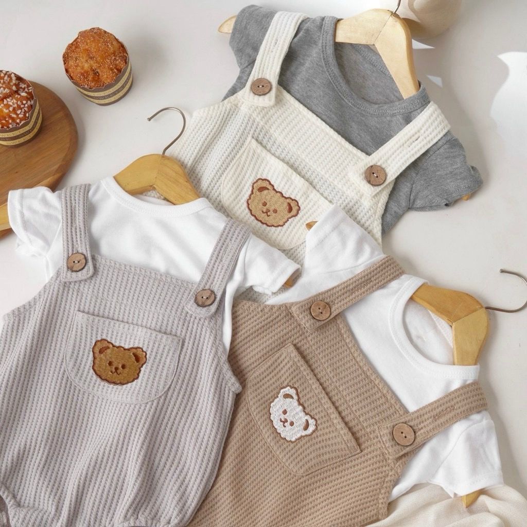 TINYME 0-18 bln || Set Jumpsuit Overall + Kaos  Celana Kodok Gantung Luaran Anak Bayi Catalog TMTM TAYLOR