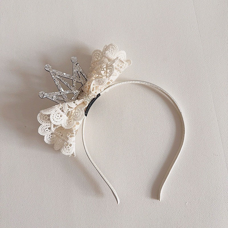 Bando Lace Princess Anak Bow | Mahkota Bandana Pita Rambut Aksesoris Kepala | premium import perempuan catalog WGEP PB